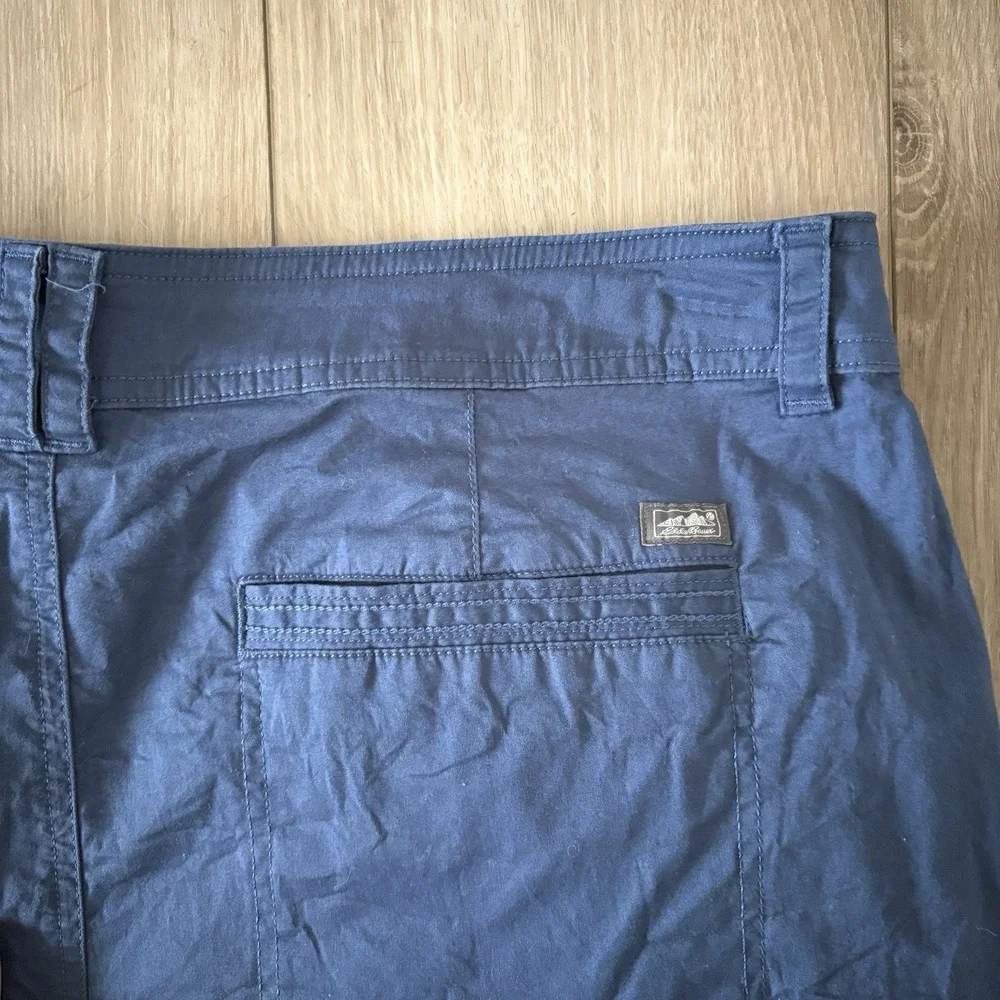 Eddie‎ Bauer Shorts Womens Size 18 Blue Chino Zip Cargo Pocket 7